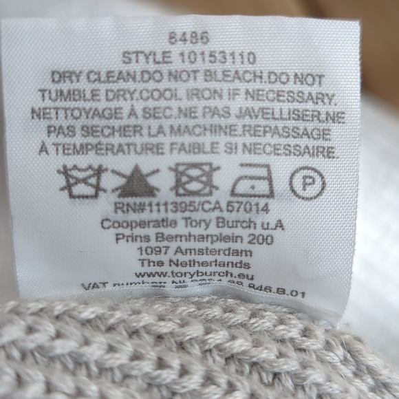 Tory Burch Grey Cashmere Blend Belted Cardigan Sweater - Picture 12 of 13